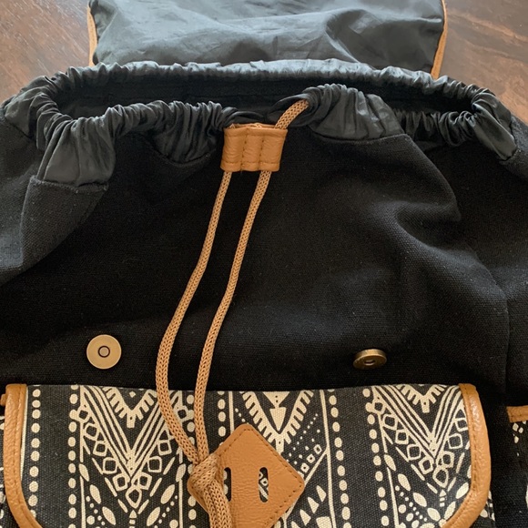 Super cute Boho cotton leather backpack - Picture 4 of 7